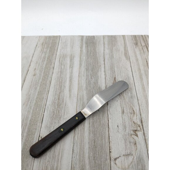 Vintage Geneva Forge Stainless Steel Spatula Cake Icing Wood Handle 7 1/2" - Picture 4 of 9